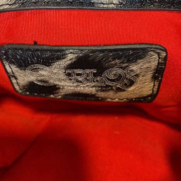 Carlos Santana cheetah print metal chain strap shoulder bag - Picture 5 of 10